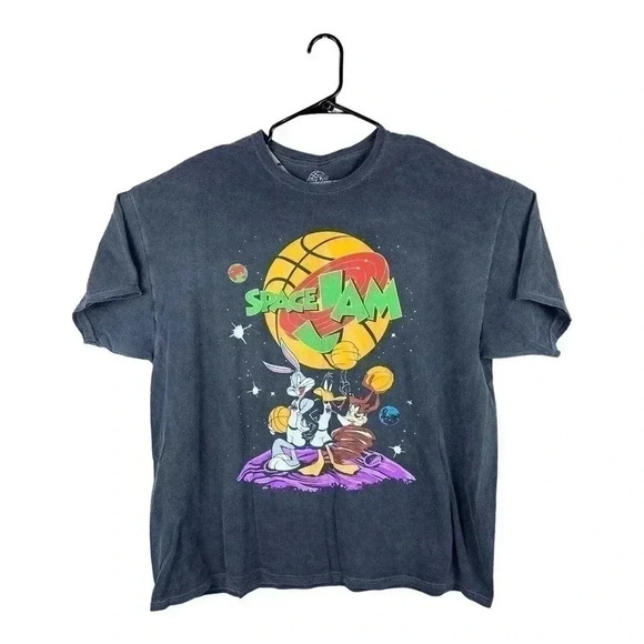 Space Jam Looney Tunes Bugs Bunny Michael Jordan Movie T-Shirt Size 2XL - Picture 1 of 8